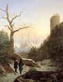 Winter Landscape with Gothic Church - Carl Wilhelm Goetzloff