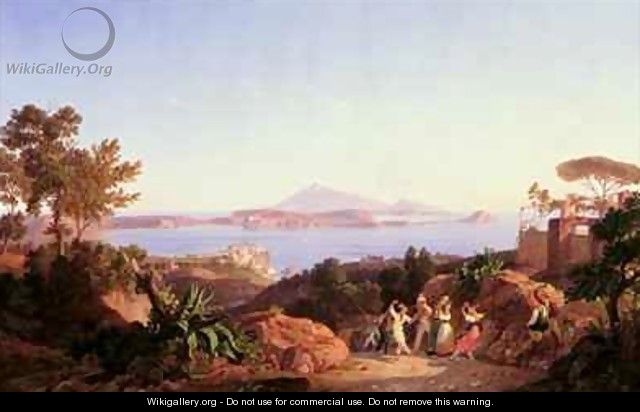 View of the Gulf of Pozzuoli with Mount Solfatara - Carl Wilhelm Goetzloff