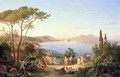 Bay of Naples with Dancing Italians - Carl Wilhelm Goetzloff