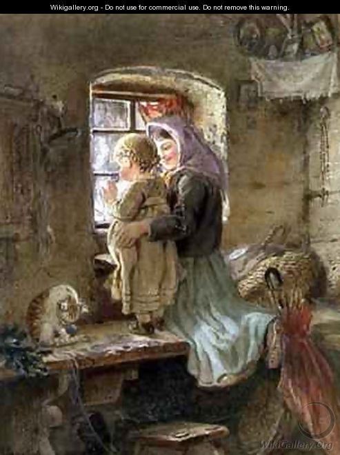 Interior Peasant girl and child - C. Goebel