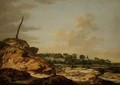 Landscape with sportsman and distant view of Middleburg - Johannes Goedaert