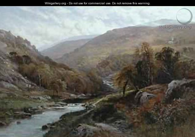 A Fisherman by a Highland Stream - Alfred Augustus I Glendenning