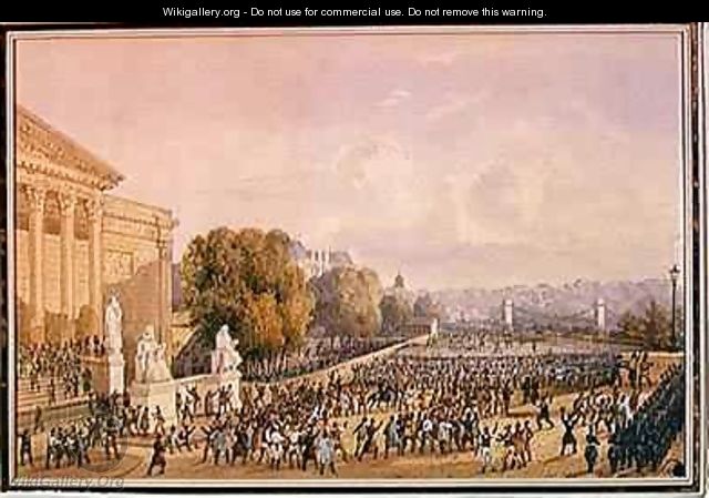 Insurrection in Front of the Palais Bourbon - Gaspard Gobaut