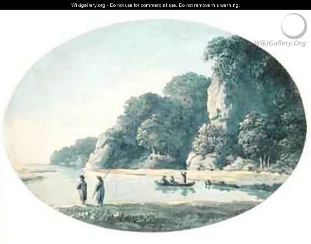 River with Fisherman - John Glover