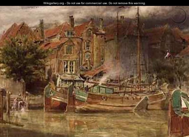 View on the Canal Dort - Albert Goodwin
