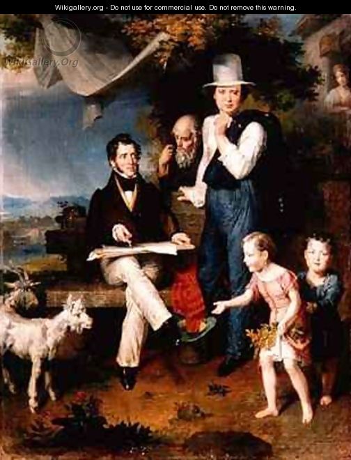Group Portrait including the artist George Dawe 1781-1829 and a self portrait - Vasili (Wilhelm-August) Aleksandrovich Golike