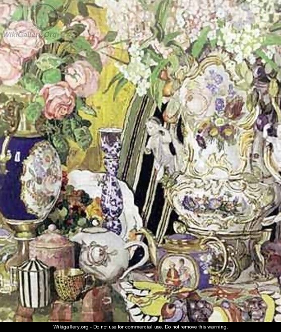 Porcelain and Flowers - Aleksandr Jakovlevic Golovin