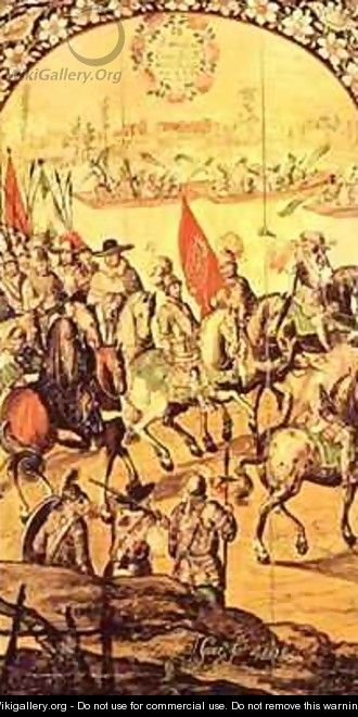 The encounter between Hernando Cortes 1485-1547 and Montezuma 1466-1520 2 - Miguel and Juan Gonzalez