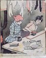 Caricature depicting two washerwomen gossiping - Fernand Louis Gottlob
