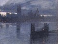 Westminster from Lambeth Bridge - Albert Goodwin