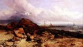 Shore Scene with Fishing Boat and Terns - Charles Napier Hemy