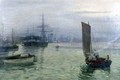 The Last Boat in - Charles Napier Hemy