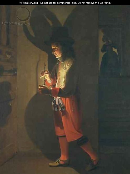 Man with oil lamp - Wolfgang Heimbach