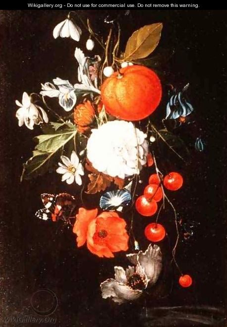 Still Life with Fruit and Flowers - Cornelis De Heem