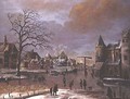 Skaters on a frozen canal - Thomas Heeremans