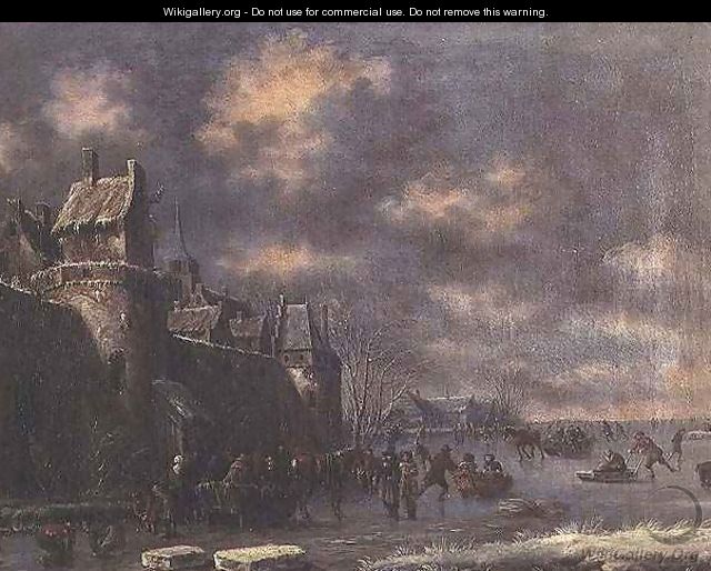 Winter Landscape with figures - Thomas Heeremans