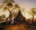 Sheiks drinking Coffee in Front of a Tent - Joseph Heicke