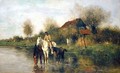 Horses at Water - Thomas Ludwig Herbst