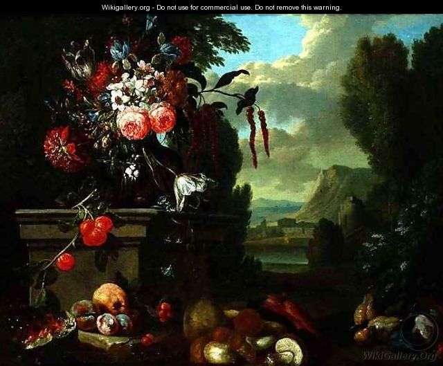 Flowers in a vase - Jacobus Melchior van Herck