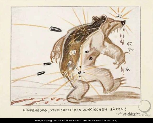 Hindenburg pets the Russian Bear - Adolf Hengeler