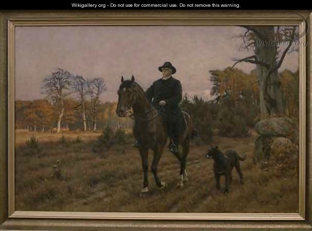 Bismarck on Horseback with Dog - Ernest Henseler