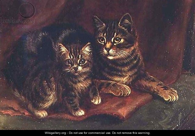 A Tabby Cat with a Kitten - Wilson Hepple