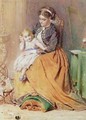 Tick Tick Tick a girl sitting on her mothers lap listening to her gold watch ticking - George Elgar Hicks