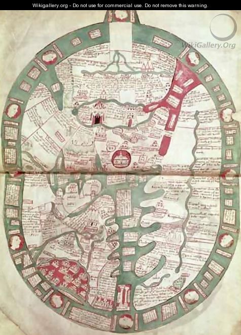 Map of the World with Jerusalem as the Centre - Ranulf Higden