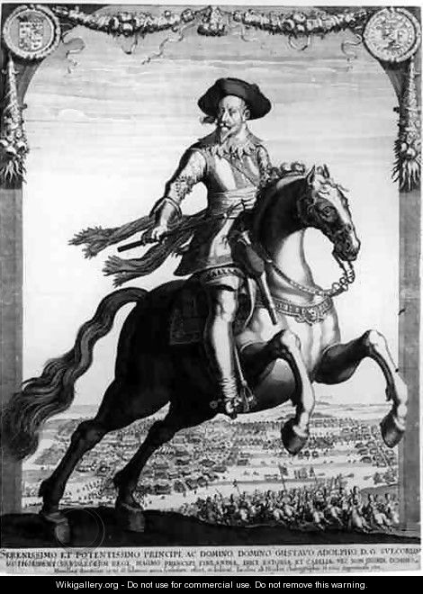 Gustavus Adolphus II King of Sweden on Horseback - Jacob van der Heyden