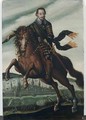 Portrait of Gustavus Adolphus II King of Sweden on horseback in the Battle of Stralsund - Jacob van der Heyden
