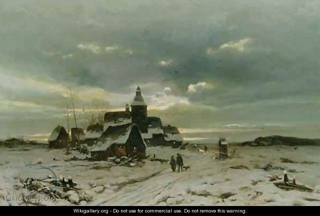 A Village in the Snow - Friedrich Josef Nicolai Heydendahl