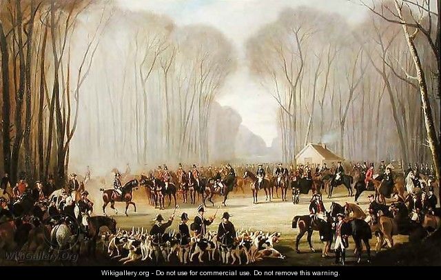 Hunt Meeting at Puis au Roi in the Forest of Compiegne - Louis Robert Heyrault