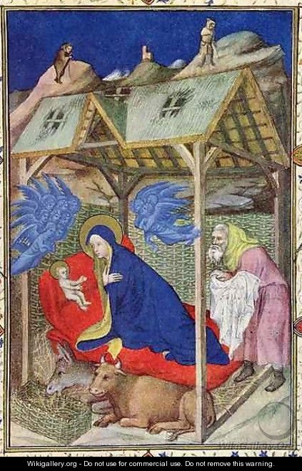 Hours of Notre Dame Prime The Birth of Christ from the Tres Riches Heures du Duc de Berry - Jacquemart De Hesdin