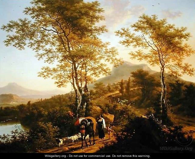 Italian Landscape with Peasants - Willem de Heusch