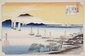 Returning Sails at Yabase from the series 8 views of Omi - Utagawa or Ando Hiroshige