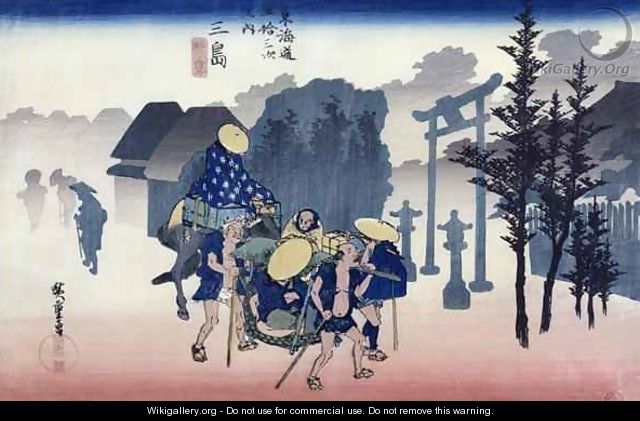 Morning Mist at Mishima from the series 53 Stations of the Tokaido - Utagawa or Ando Hiroshige