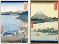 Mountains and coastline two views from 36 Views of Mount Fuji - Utagawa or Ando Hiroshige