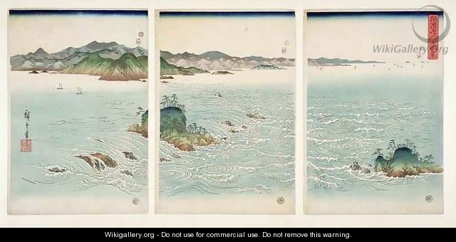 The Rapids of Naruto in Awa Province from the series Snow Moon and Flowers - Utagawa or Ando Hiroshige