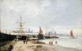 The Docks on the Bank at Greenwich - Julius Hintz