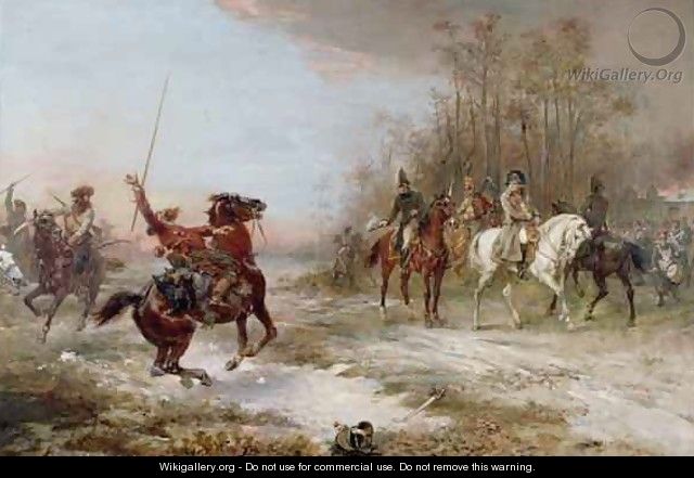 Napoleons Peril at Brienne le Chateau - Robert Alexander Hillingford
