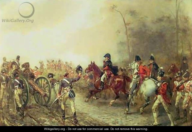 The Duke of Wellington 1769-1852 on the Road to Quatre Bras - Robert Alexander Hillingford