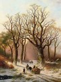 Woodcutters on a winter path - P. Hilliot