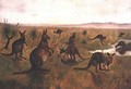 Kangaroos in Australian landscape - William Webster Hoare
