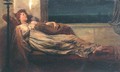 Classical Lady Reclining on a Chaise Longue - Frank Hobden