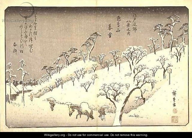 Riches Bequest 1913 Evening Snow at Asuka Hill Asukayama - Utagawa or Ando Hiroshige