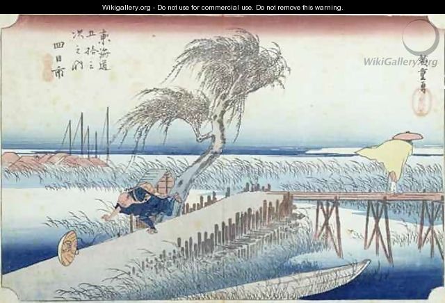 The Hurricane Yokkaichi no44 from the series 53 Stations of the Tokaido Road - Utagawa or Ando Hiroshige