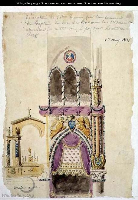 Project for the Decoration of Notre Dame for the Baptism of the Duc de Bordeaux - Jacques Ignace Hittorff
