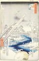 Fukagawa Lumberyards no 106 from One Hundred famous views of Edo - Utagawa or Ando Hiroshige
