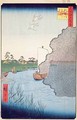 Scattered Pines Tone River no 71 from One Hundred famous views of Edo - Utagawa or Ando Hiroshige