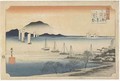 Sailboats Returning to Yabase Edo period - Utagawa or Ando Hiroshige
